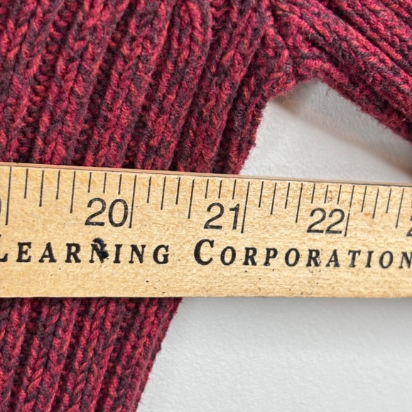 VTG Eddie Bauer Turtleneck Sweater L Ribbed Knit Chunky Burgundy Christmas Ski - Picture 6 of 8
